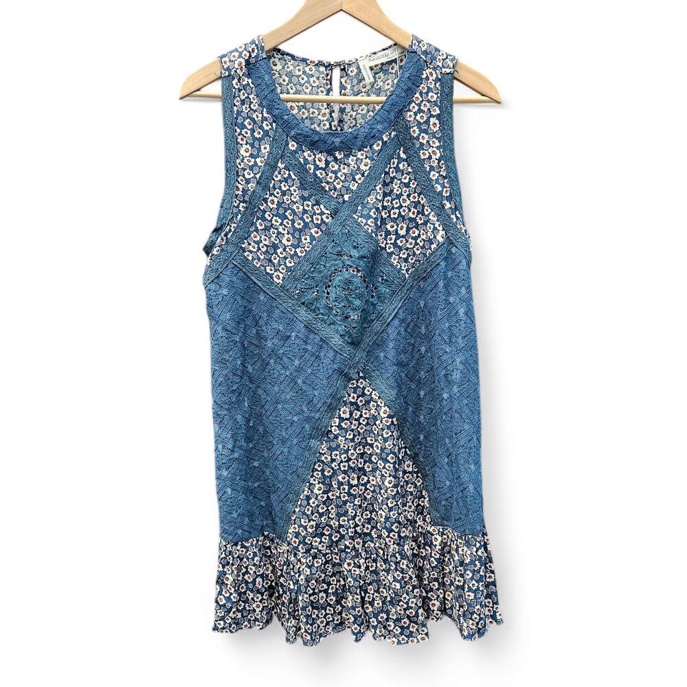 Available by Angela Fashion Womens NWT Cottage Floral Boho Lace Shift Dress Sz L